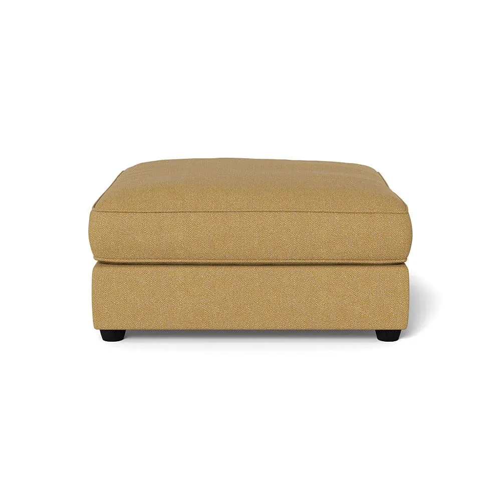 Footstool with Beech Legs - Citrine, Boucle Tweed