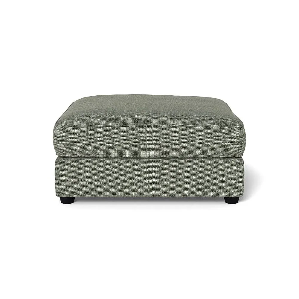 Footstool with Beech Legs - Lapis, Boucle Tweed