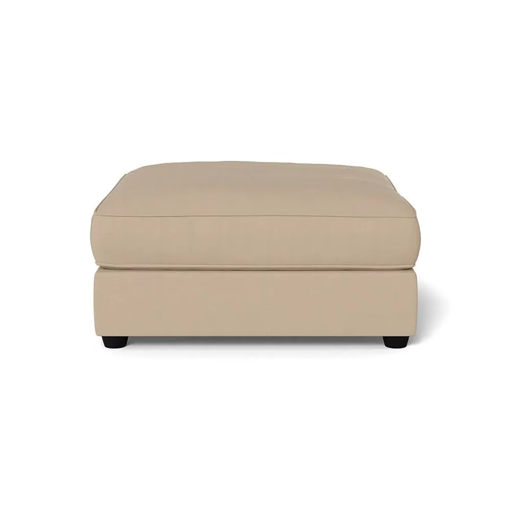Footstool with Black Beech Legs - Bamboo, Linen