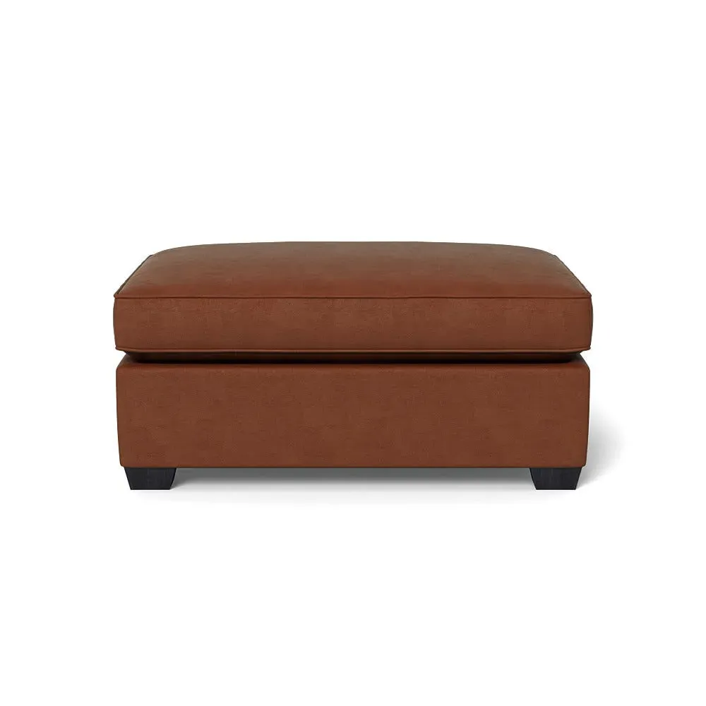 Footstool with Black Feet - Brown, Smart Luxe Velvet