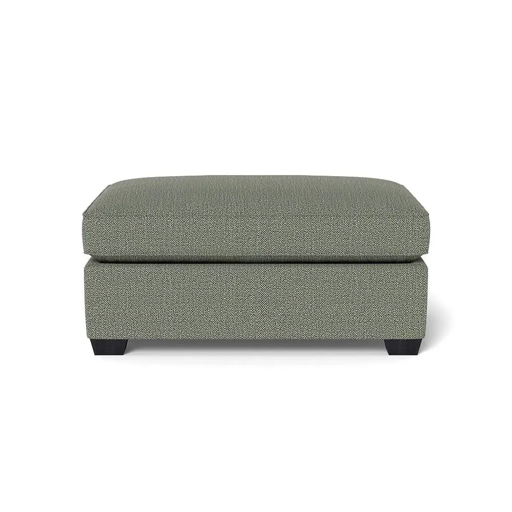 Footstool with Black Feet - Grey, Boucle Tweed