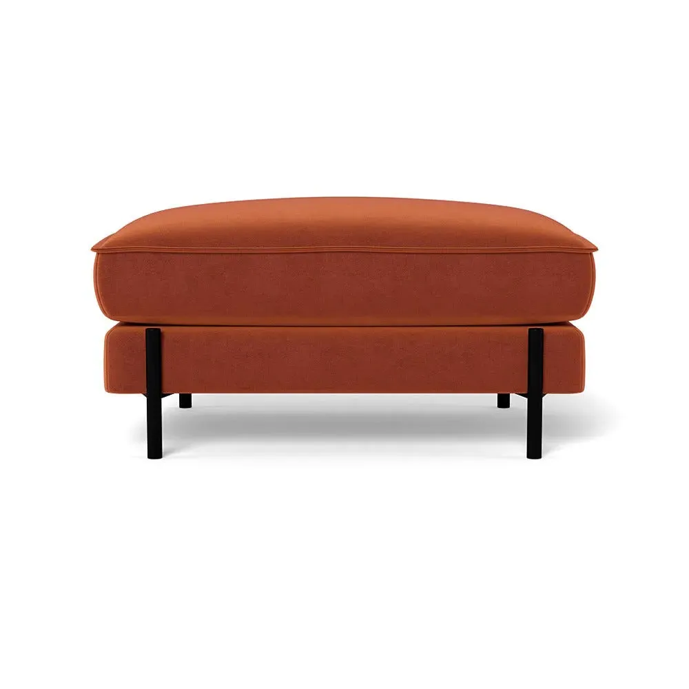 Footstool with Deep Cushion - Brown, Velvet