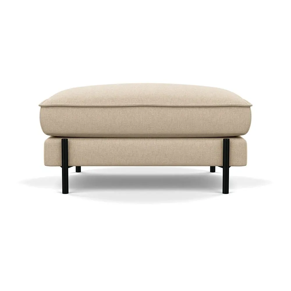 Footstool with Deep Cushion - Cream, Cotton