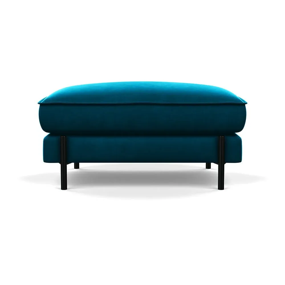 Footstool with Deep Cushion - Green, Velvet