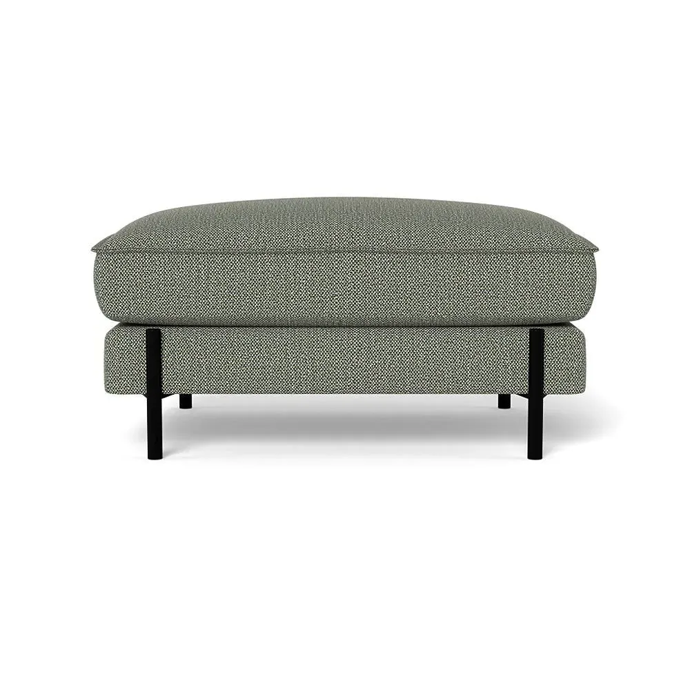 Footstool with Deep Cushion - Grey, Boucle