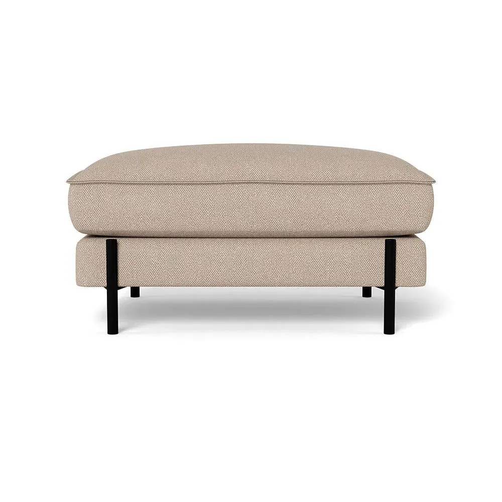 Footstool with Deep Cushion - Natural, Boucle