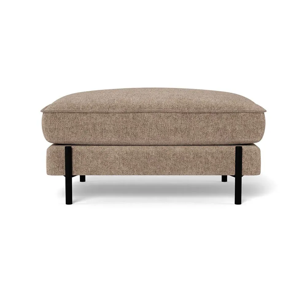 Footstool with Deep Cushion - Natural, Boucle