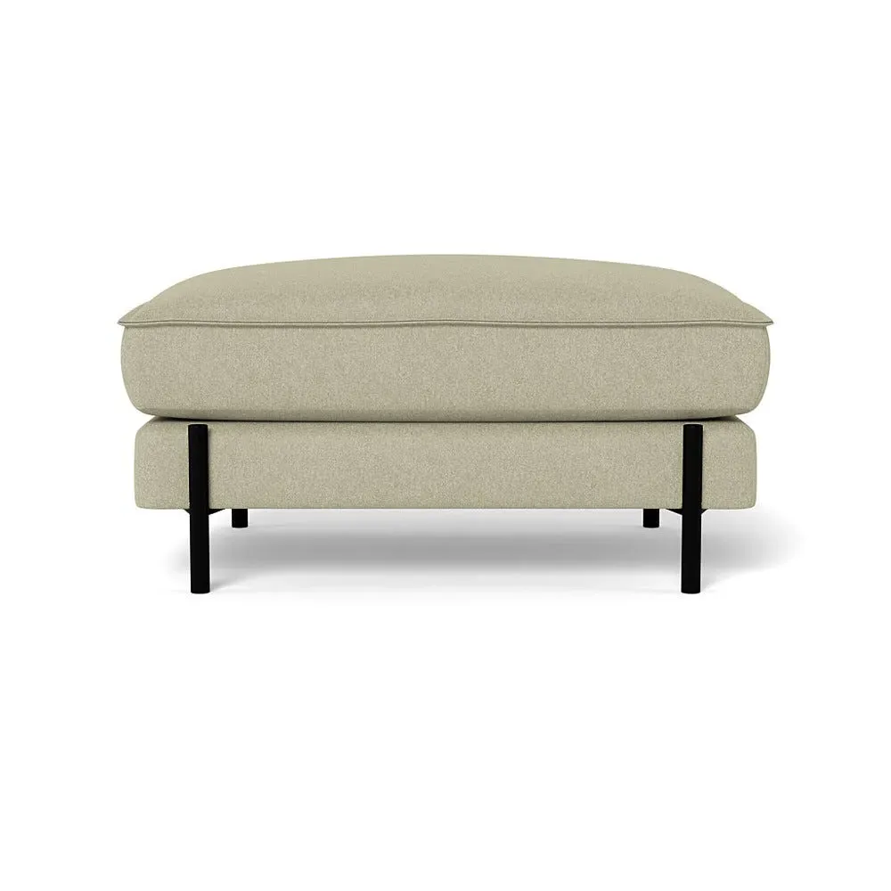 Footstool with Deep Cushion - Natural, Cotton image