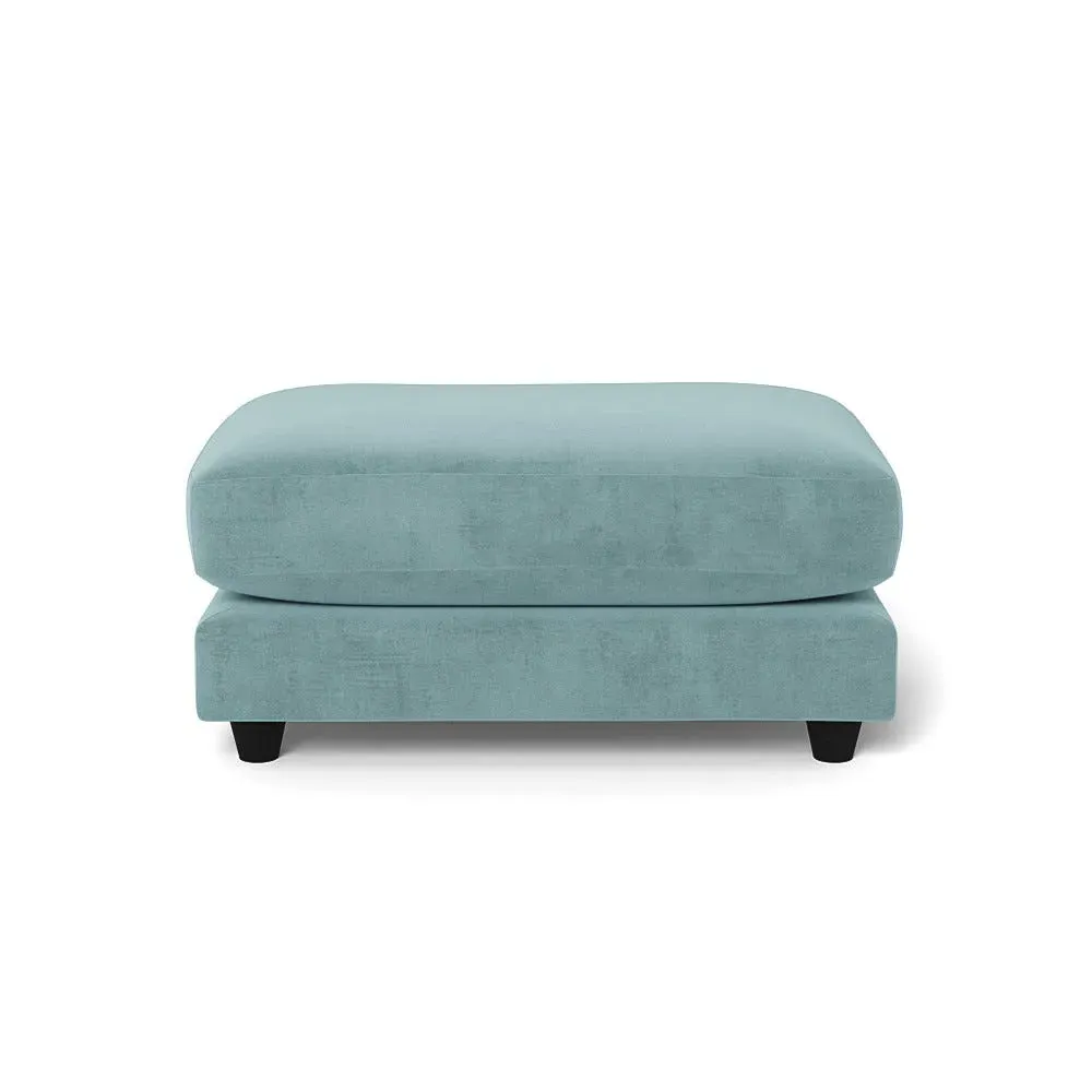 Footstool with Hidden Feet - Blue, Smart Luxe Velvet