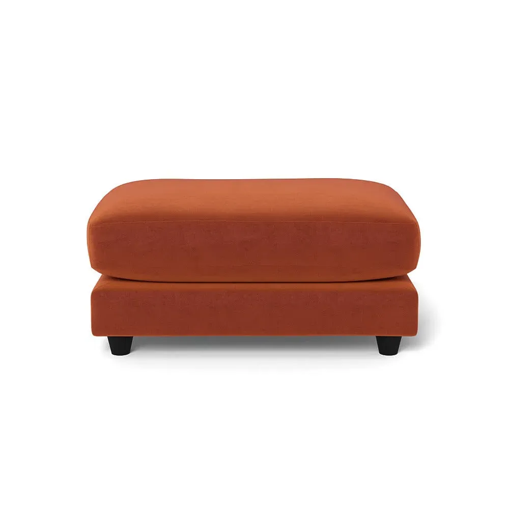 Footstool with Hidden Feet - Brown, Cotton Velvet