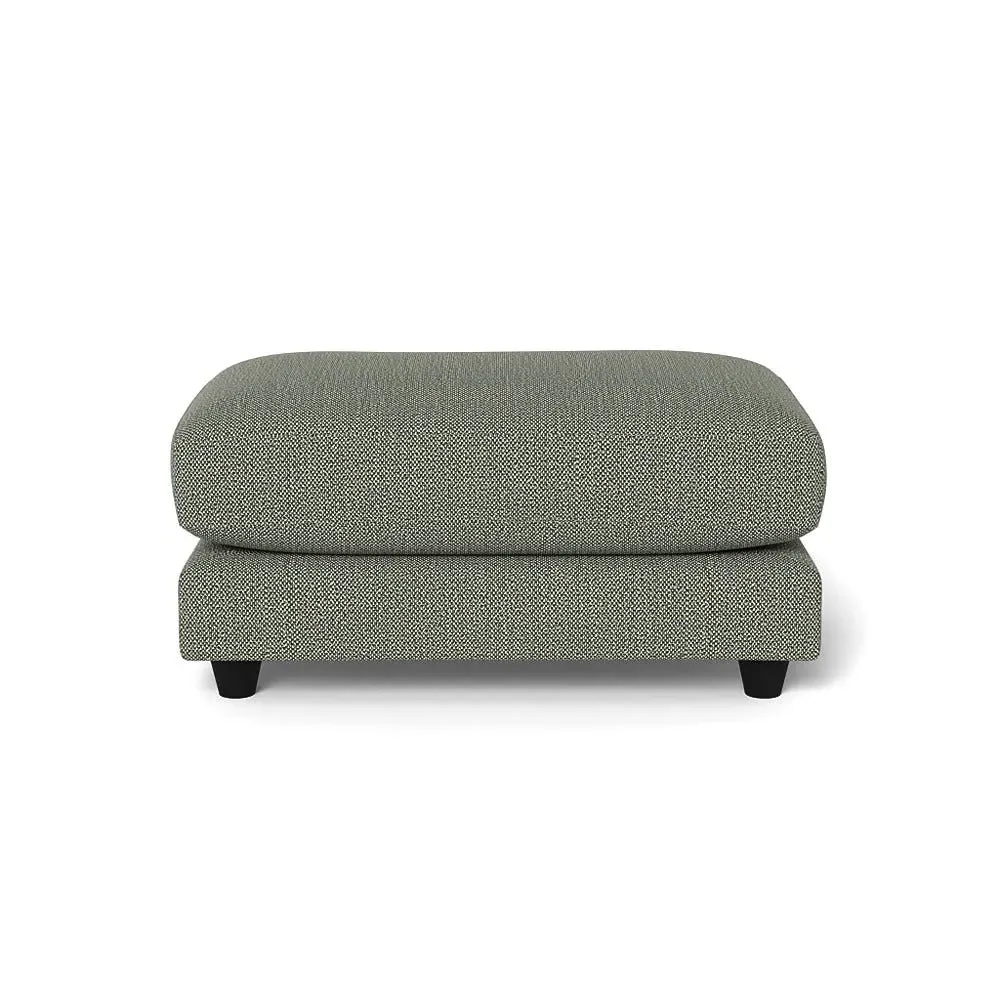 Footstool with Hidden Feet - Grey, Boucle Tweed