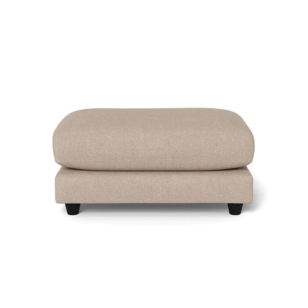 Footstool with Hidden Feet - Natural, Boucle Tweed