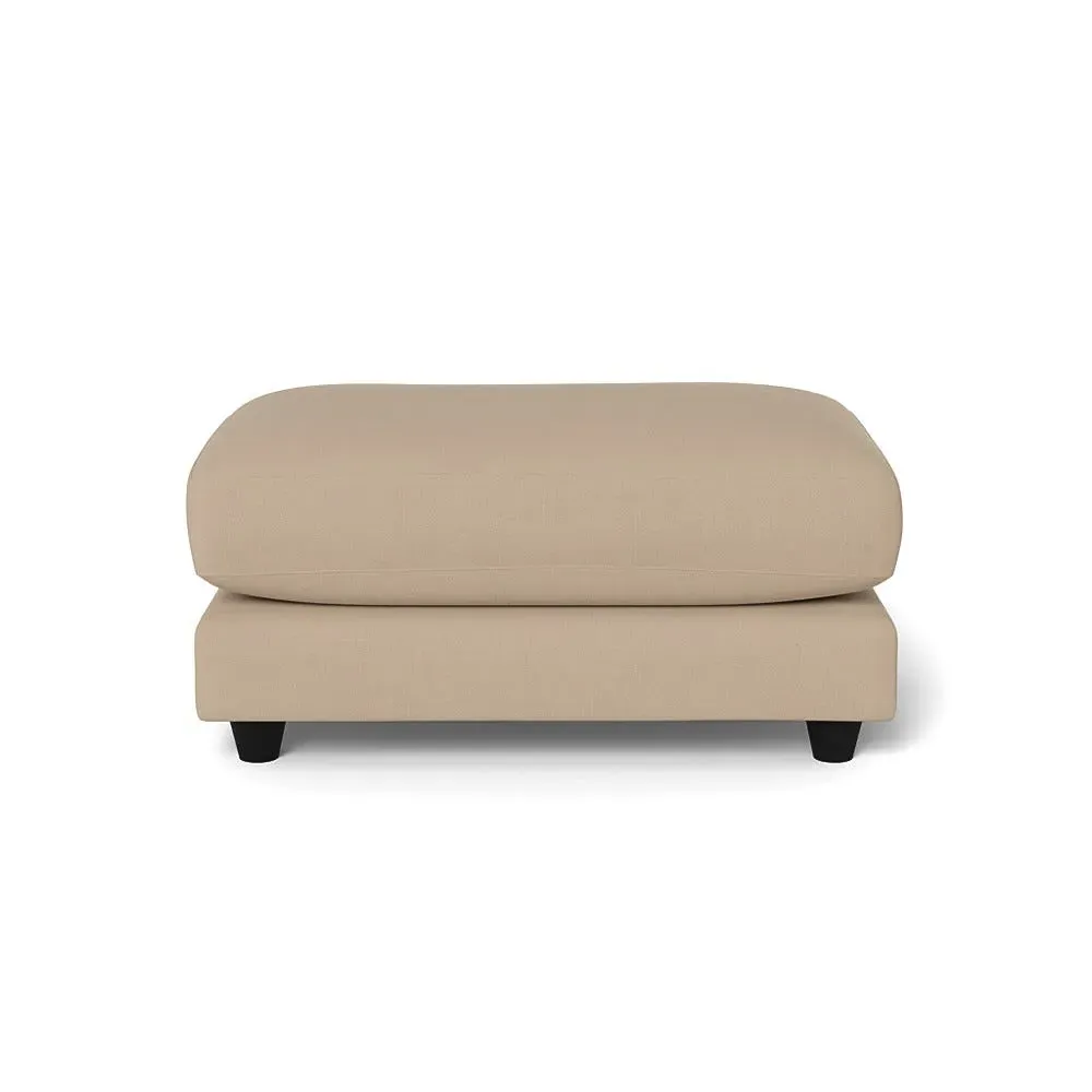 Footstool with Hidden Feet - Natural, Linen-Cotton