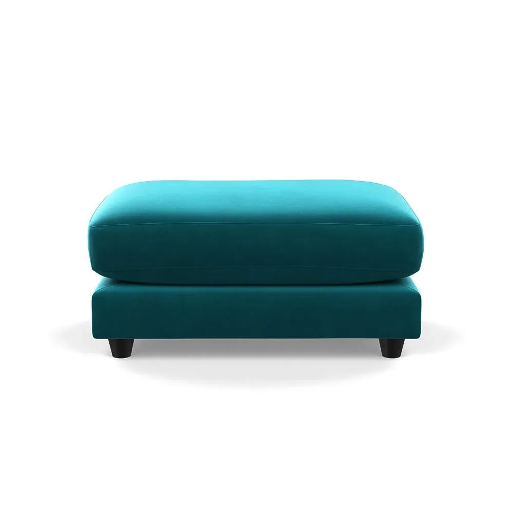 Footstool with Hidden Feet - Petrol, Smart Velvet
