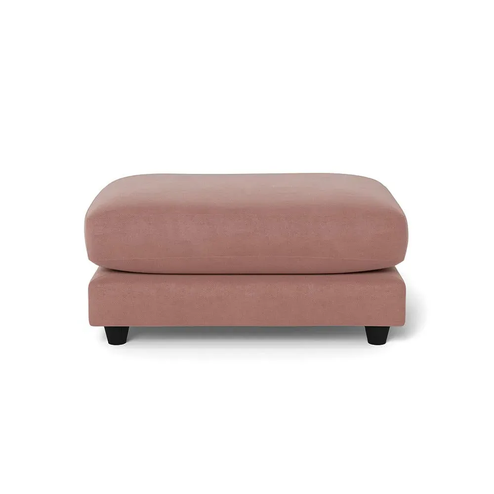 Footstool with Hidden Feet - Pink, Smart Luxe Velvet