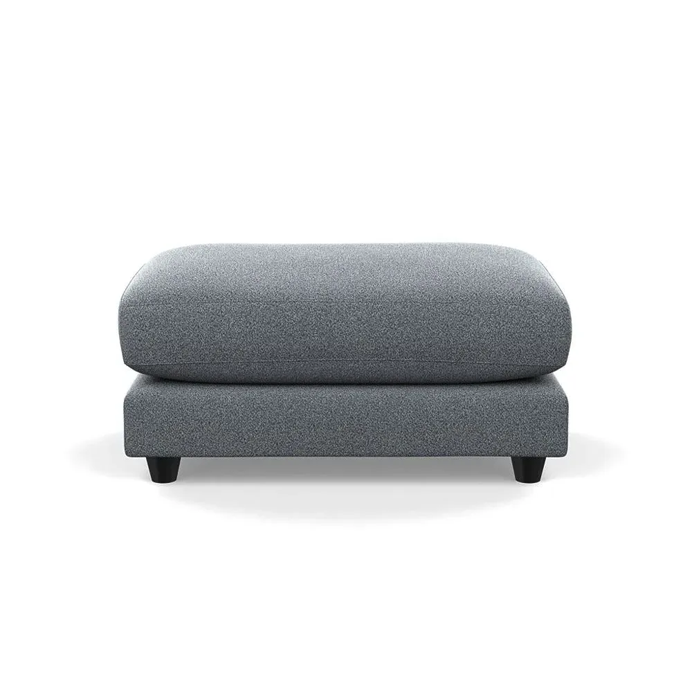 Footstool with Hidden Feet - Steel, Boucle