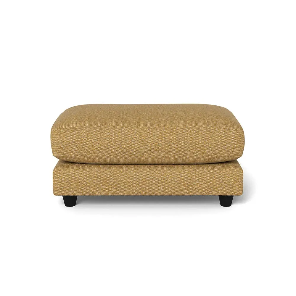 Footstool with Hidden Feet - Yellow, Boucle Tweed