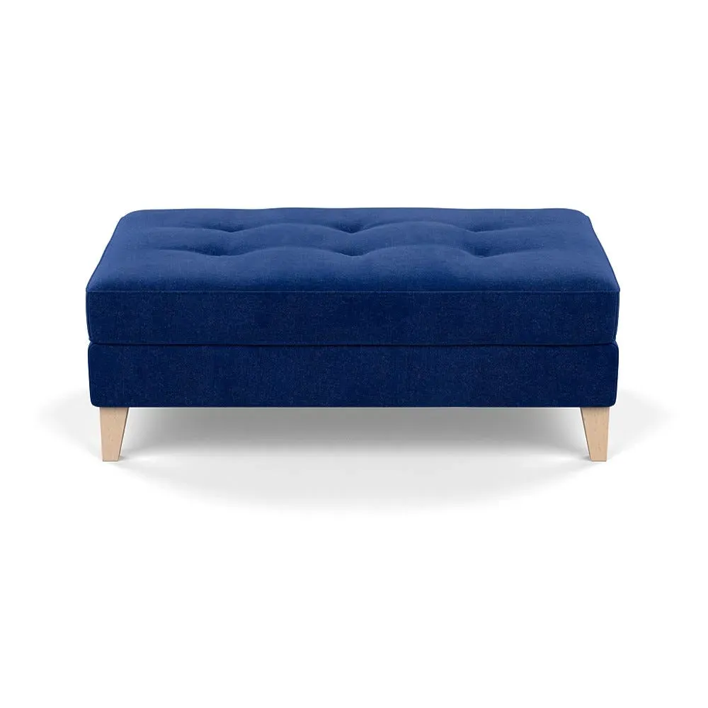 Footstool with Tapered Legs - Azure, Luxe Velvet