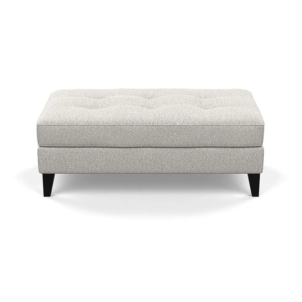 Footstool with Tapered Legs - Grey, Boucle