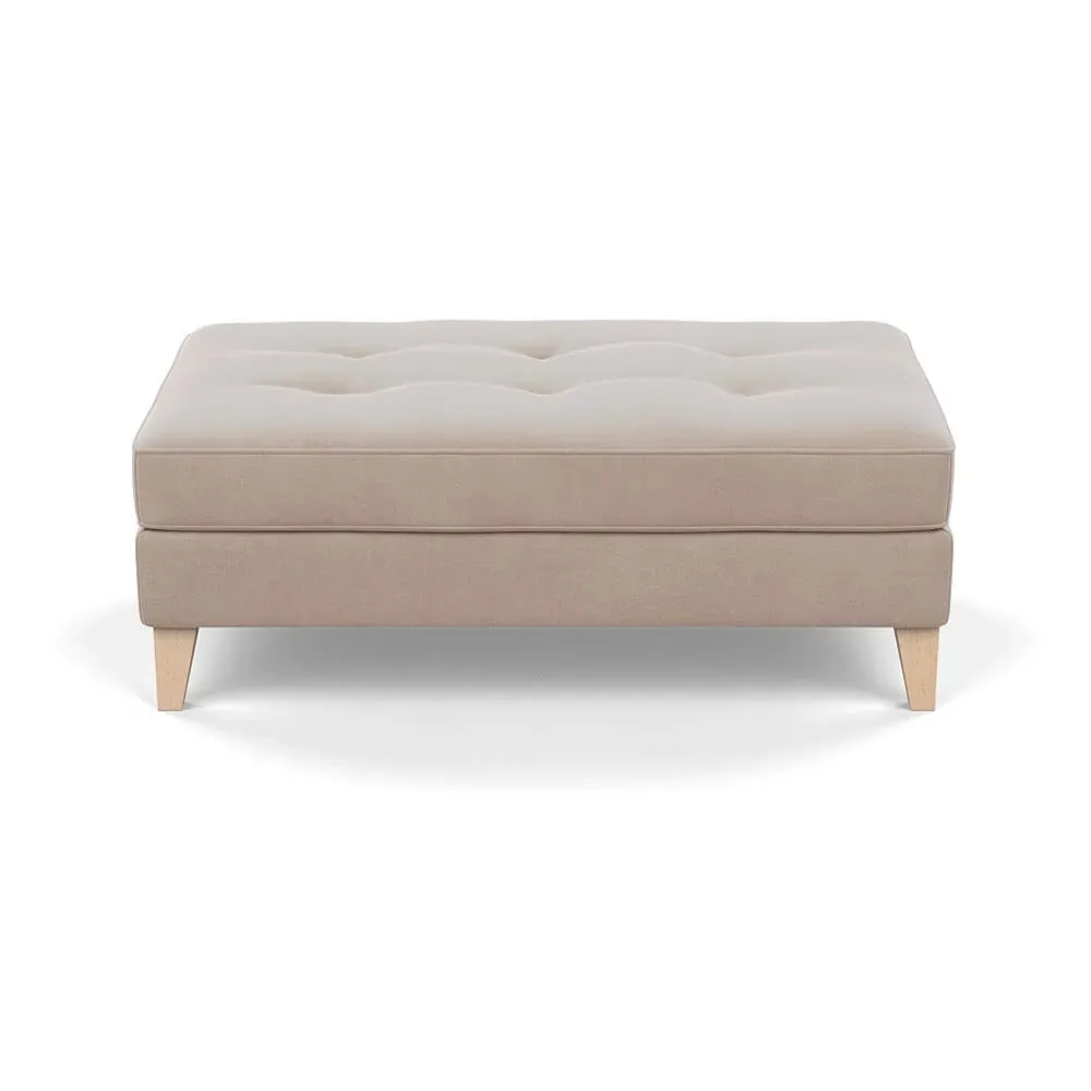 Footstool with Tapered Legs - Grey, Smart Velvet