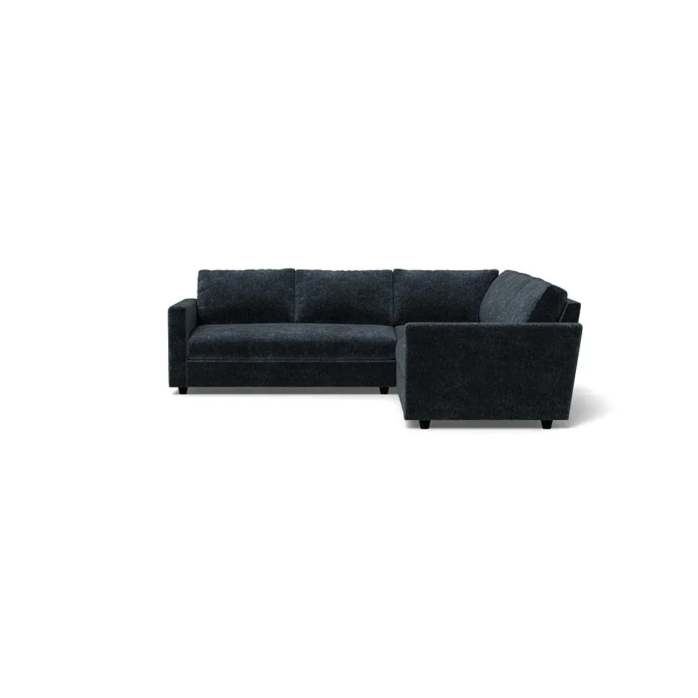 Full Corner Sofa with Cushions - Blue, Boucle