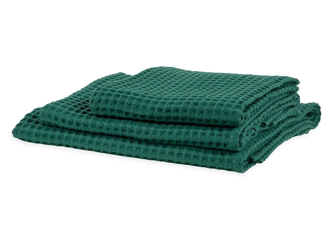 Hand Towel Waffle Weave - Green, Cotton image
