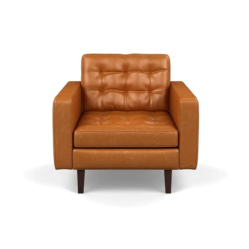 Hepburn Armchair - Toffee, Stonewash Leather image