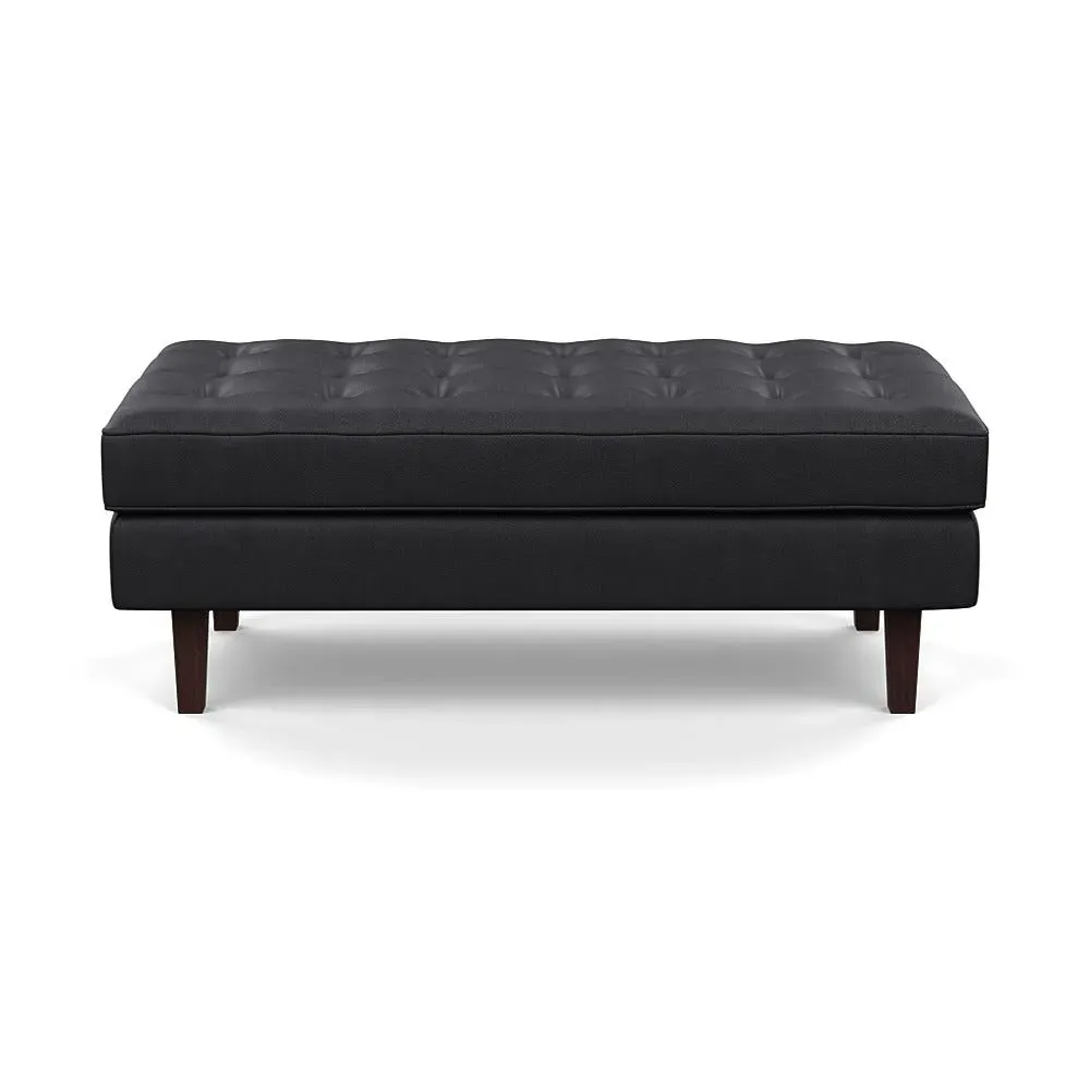 Hepburn Ottoman - Black, Leather image