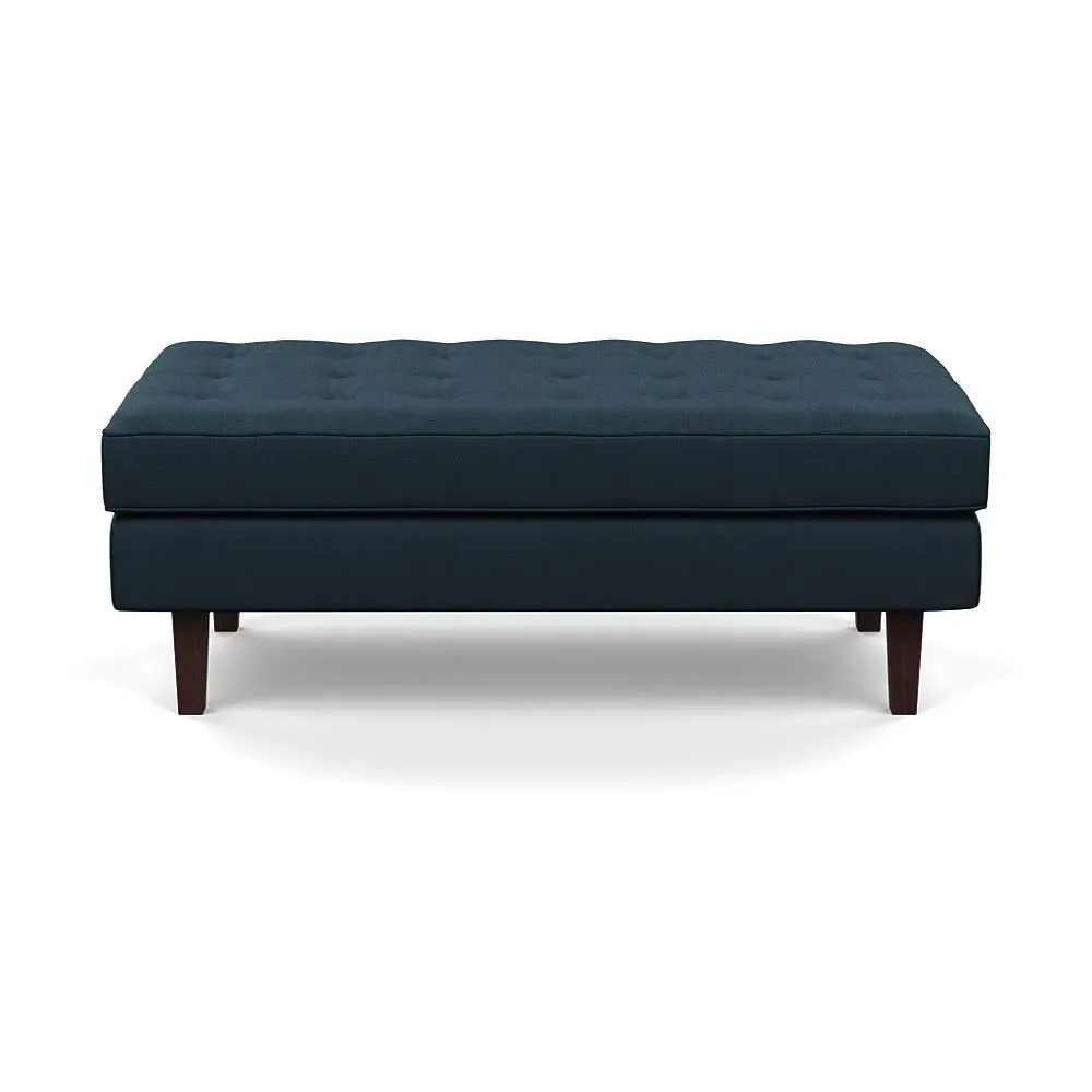 Hepburn Ottoman - Blue, Cotton image