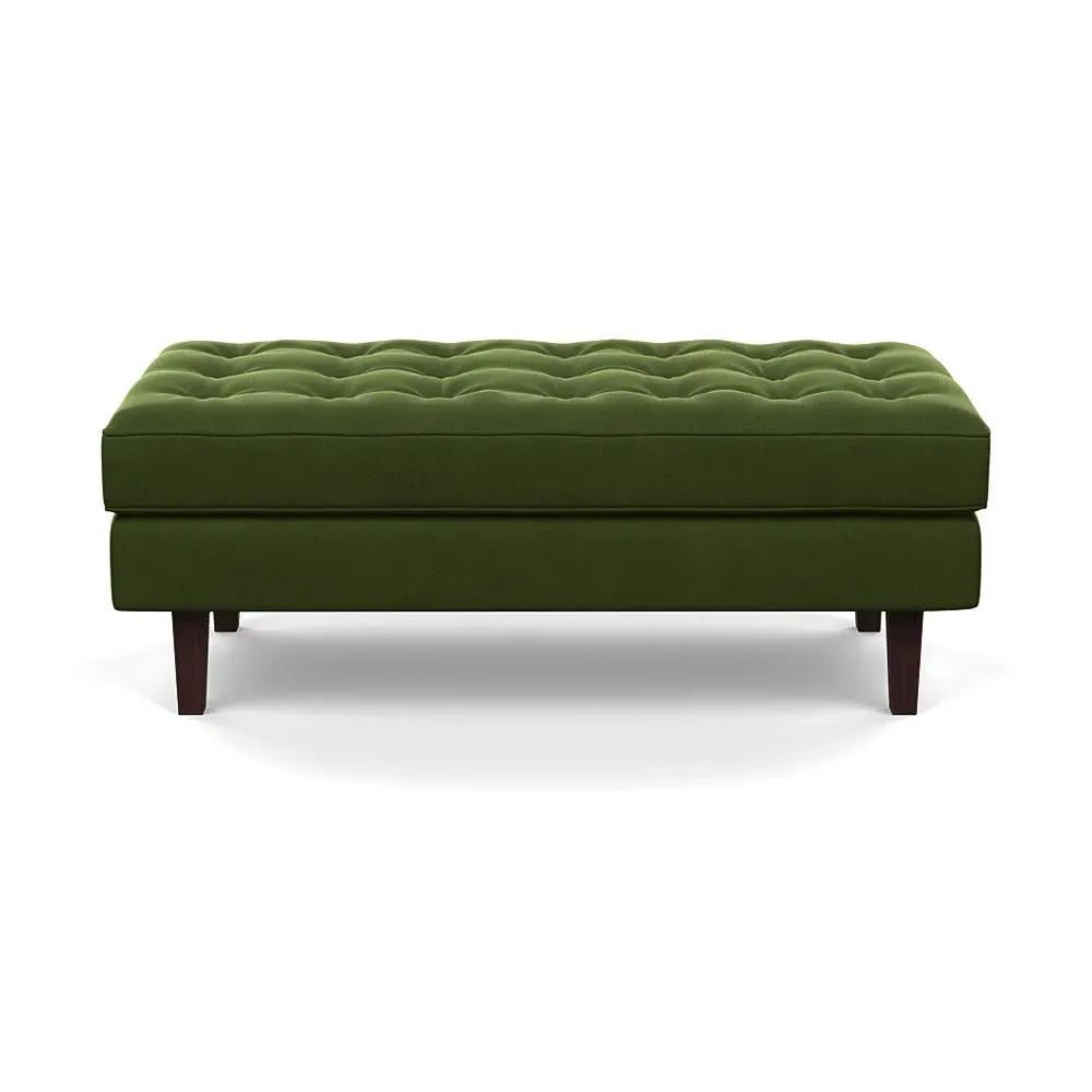 Hepburn Ottoman - Green, Velvet image