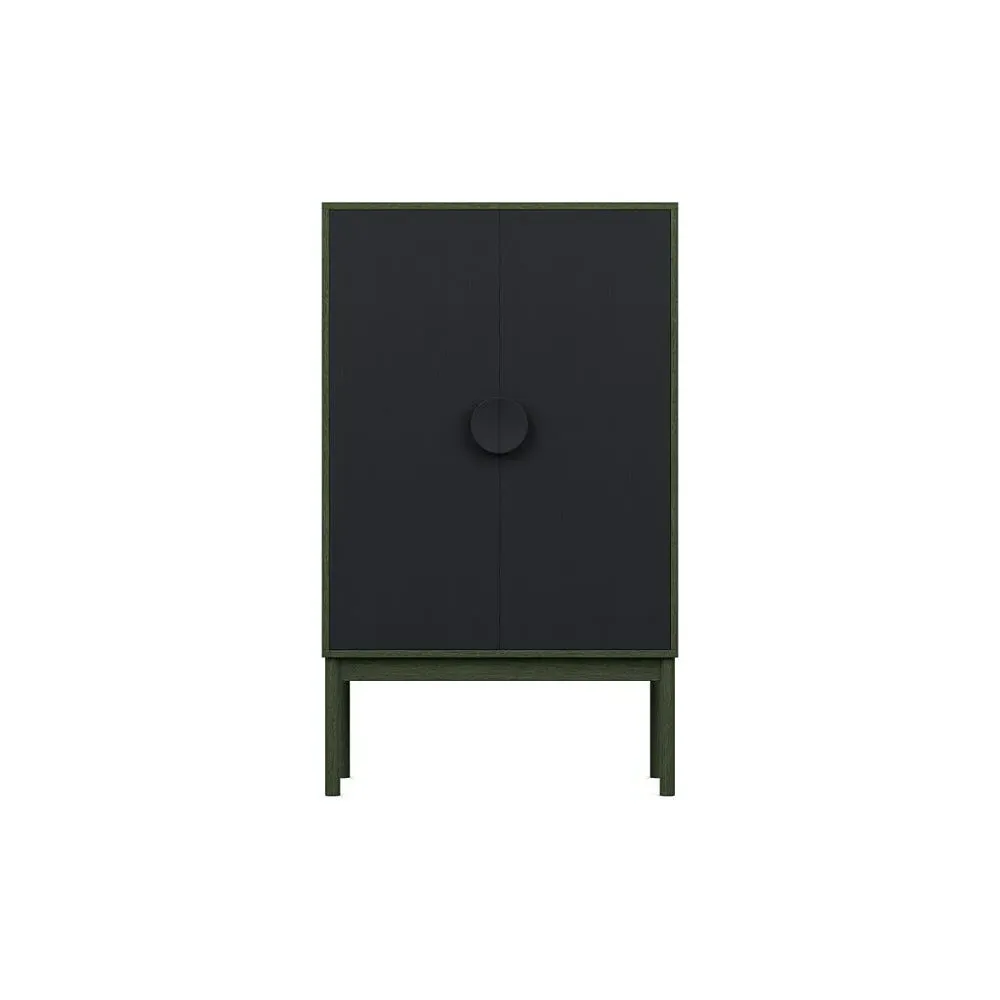 Highboard with Black Doors - Green, Wood