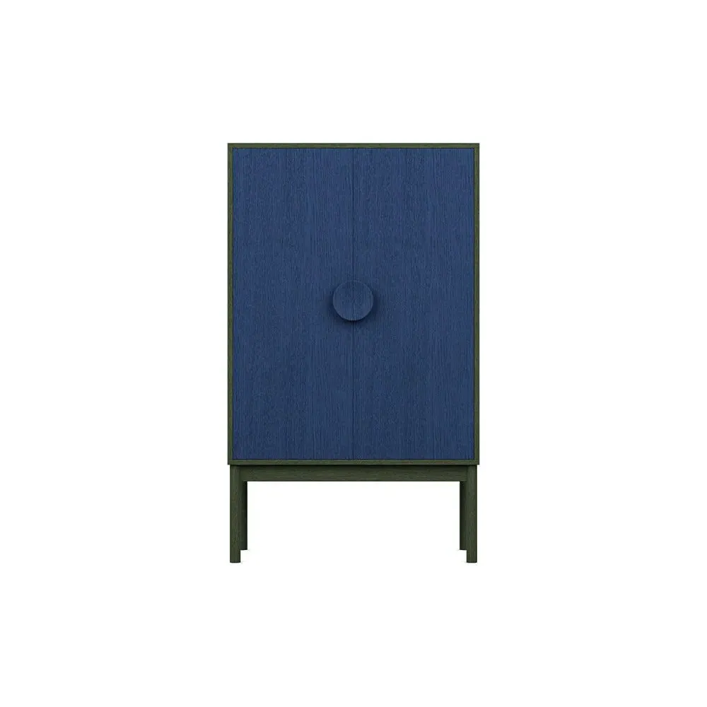 Highboard with Blue Doors - Green, Wood