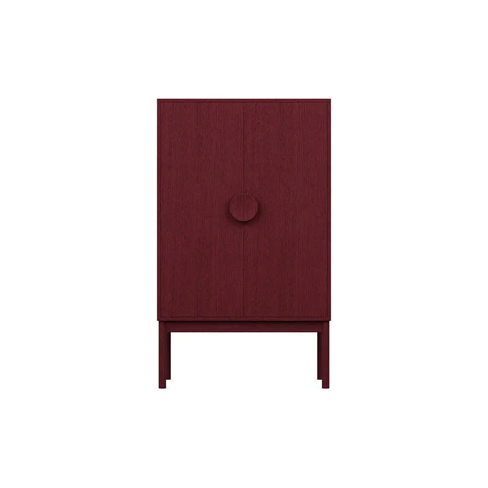 Highboard with Red Doors - Red, Wood