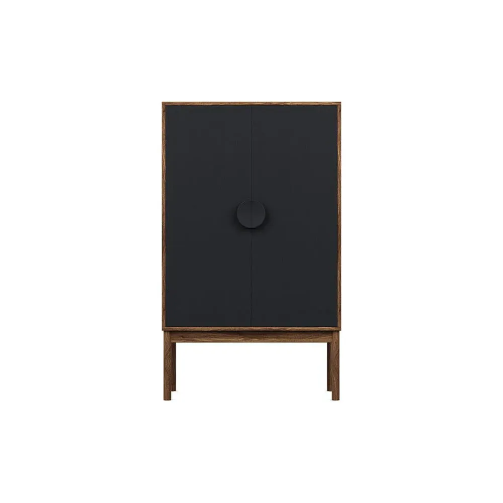 Highboard with Stained Doors - Black, Walnut