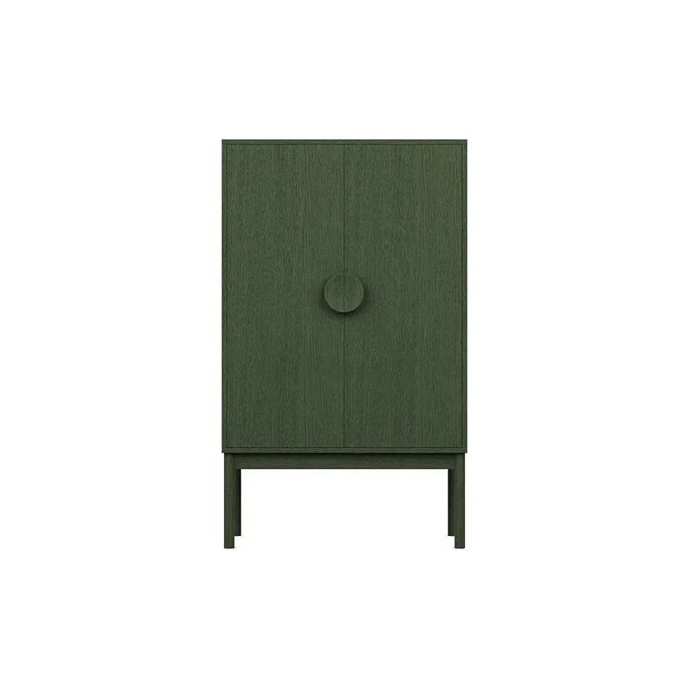 Highboard with Stained Doors - Green, Wood