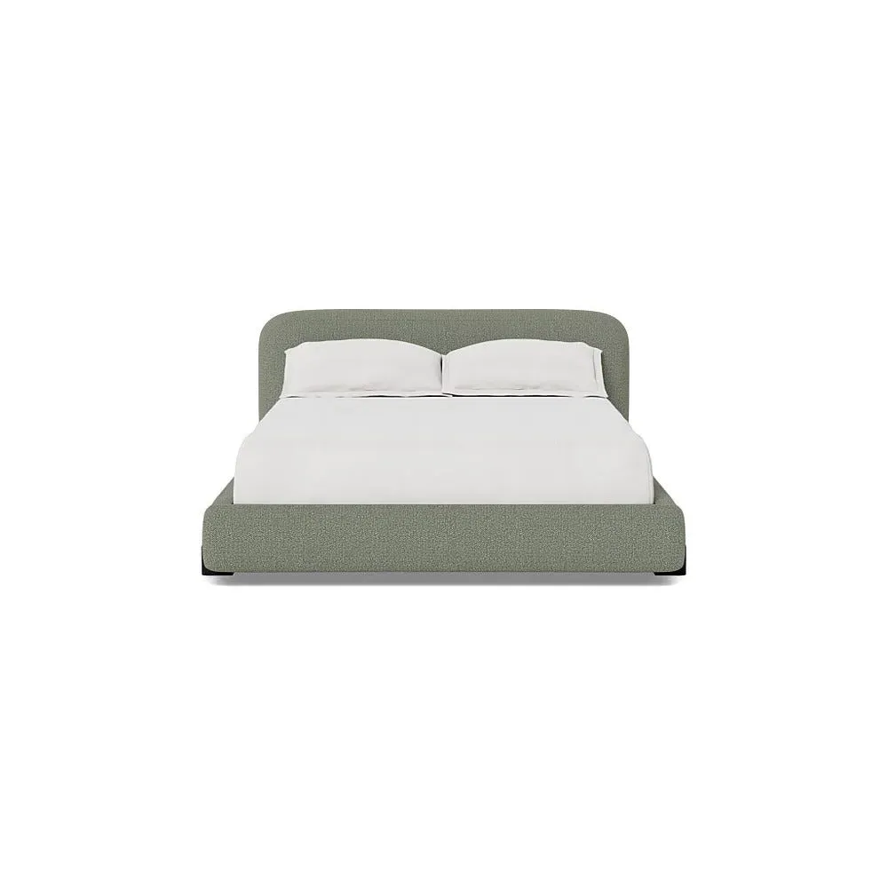 King Bed with Painted Feet - Lapis, Boucle