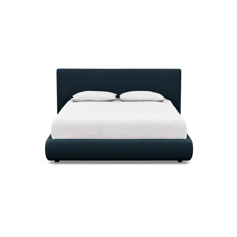 King Bed with Storage - Blue, Cotton
