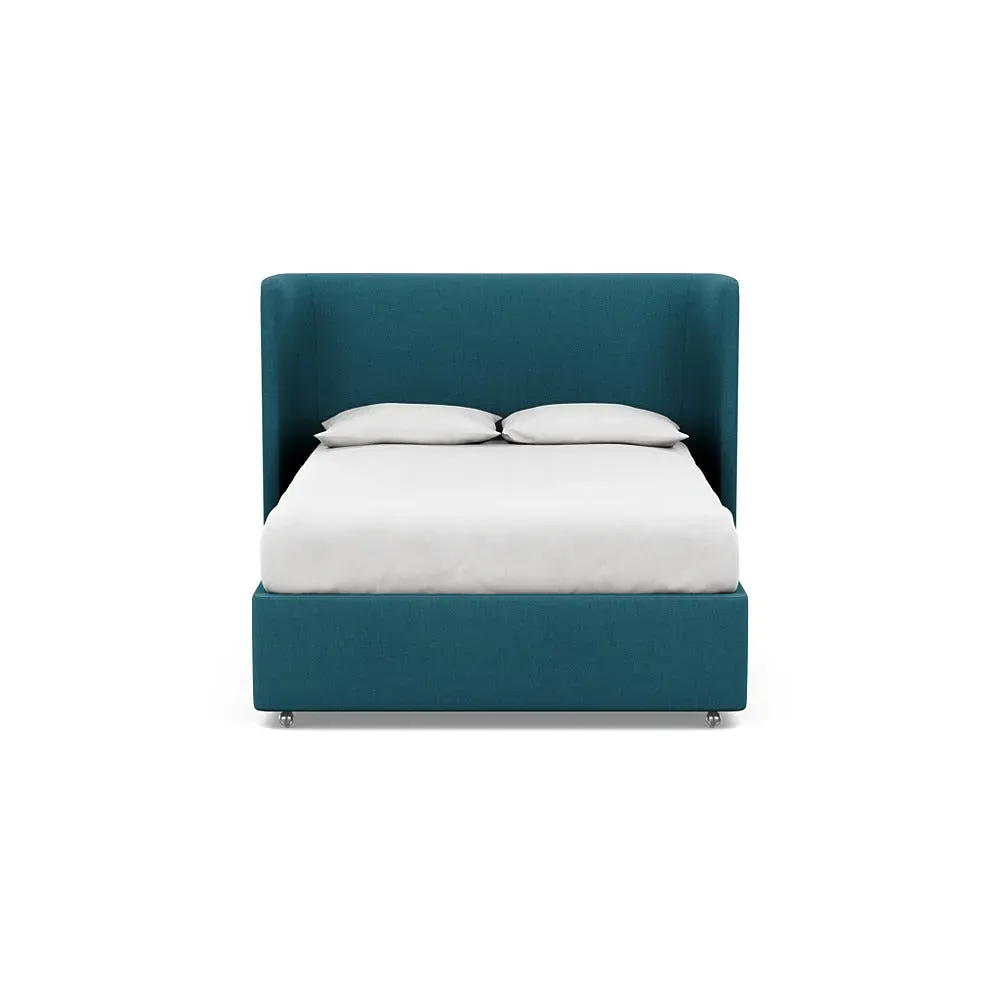 King Headboard - Blue, Brushed Cotton