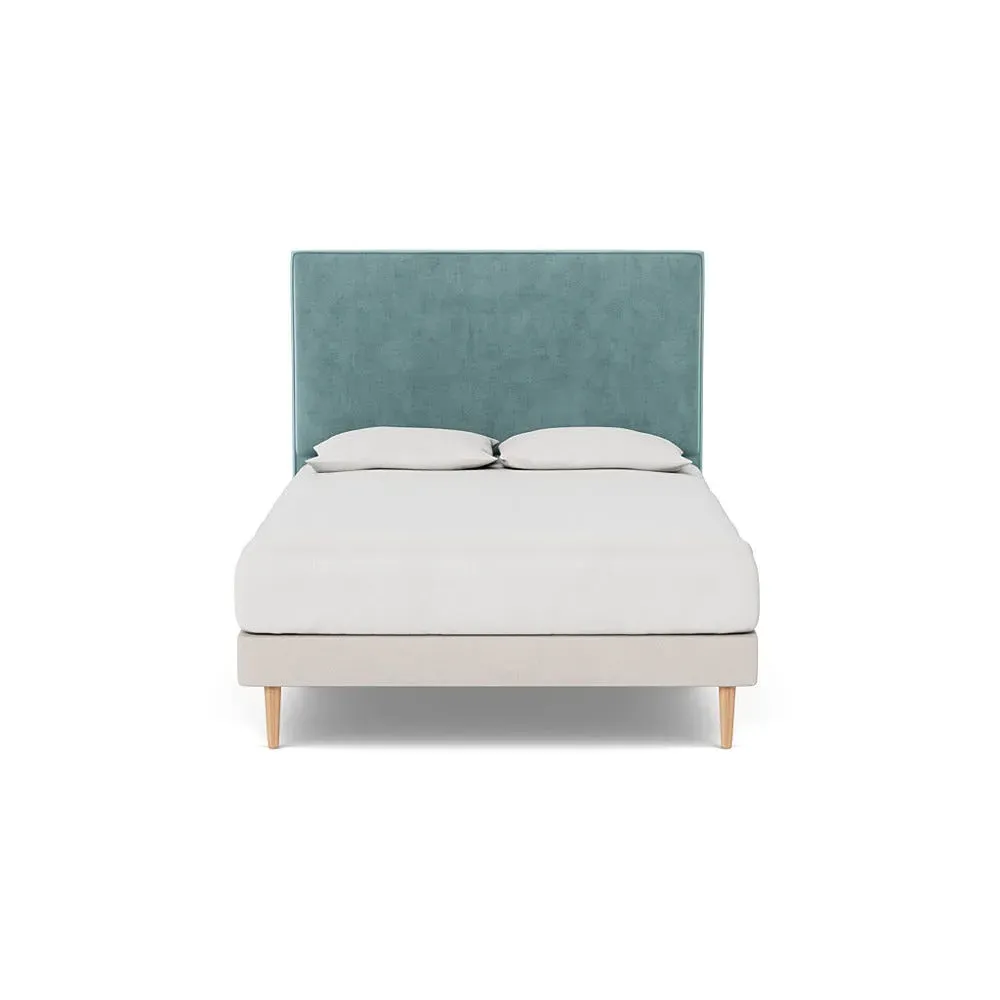 King Headboard - Blue, Velvet
