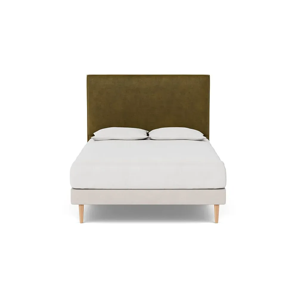 King Headboard with Storage - Green, Velvet