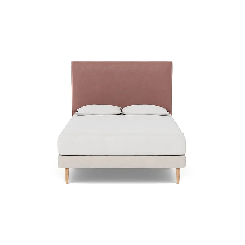 King Headboard with Storage - Pink, Velvet