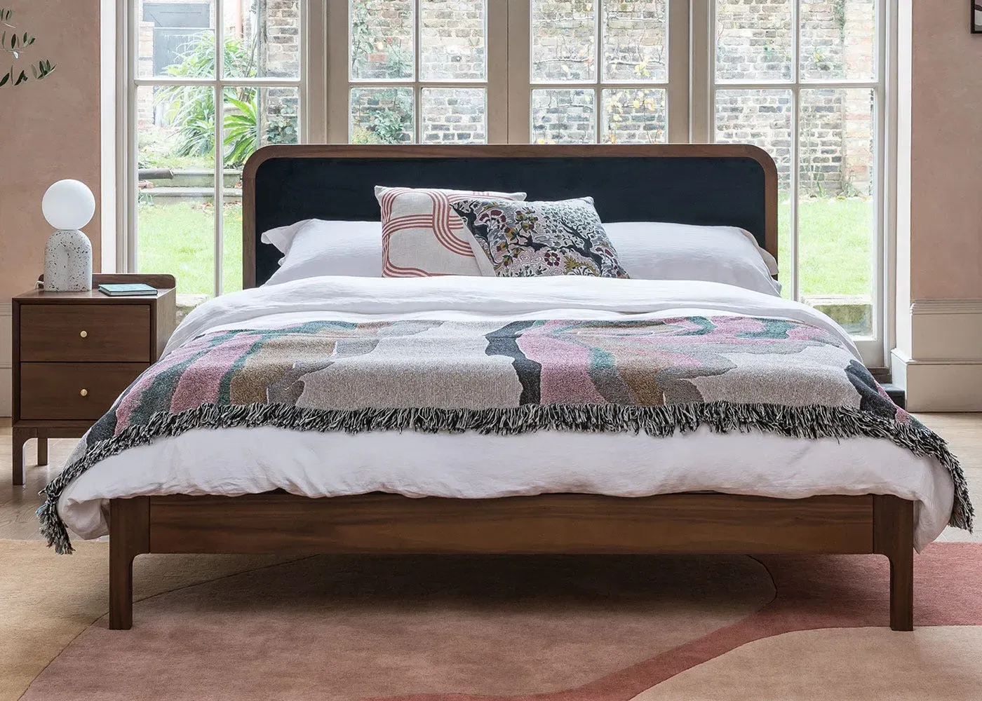 King Size Bed Frame - Walnut, Solid Wood