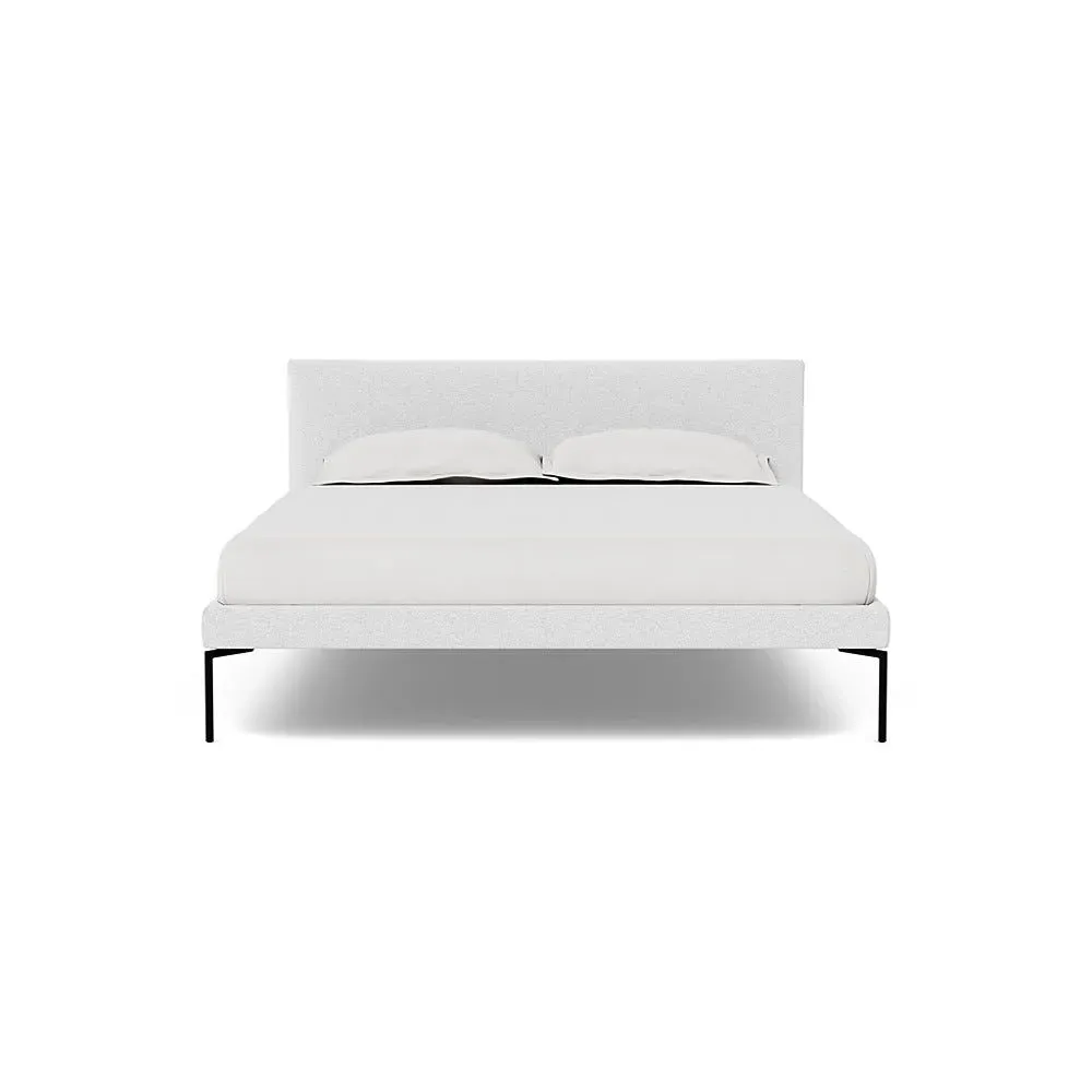 King Size Bed with Curved Headboard - Polar, Boucle