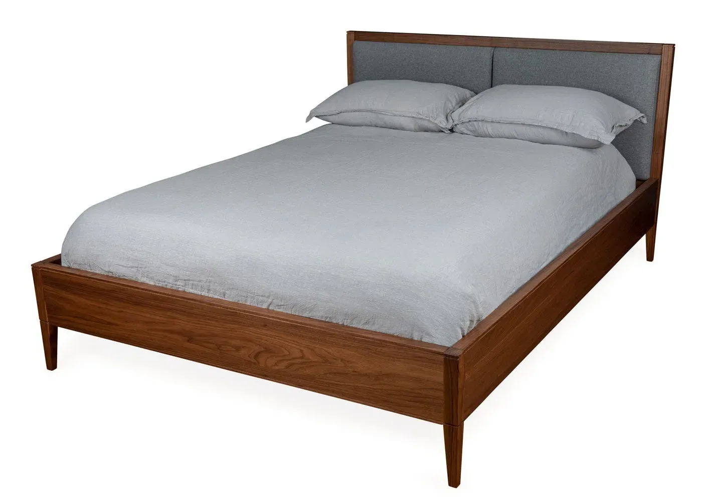 King Size Bed with Upholstered Headboard - Grey image