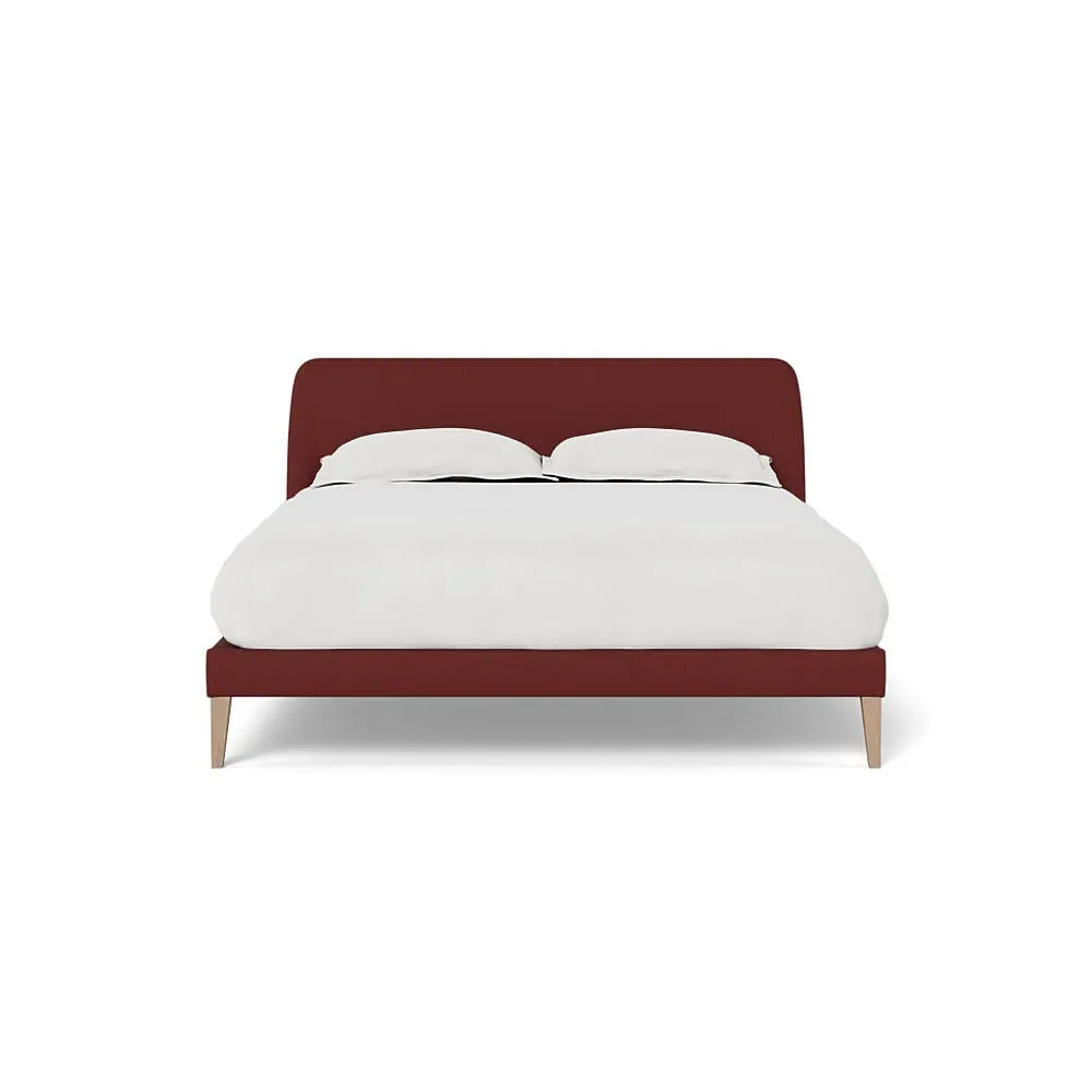King Size Bedstead - Red, Linen-Cotton