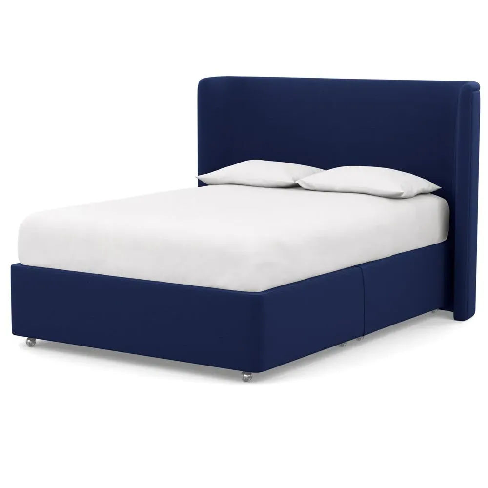 King Size Deep Divan with Storage - Navy, Wool image