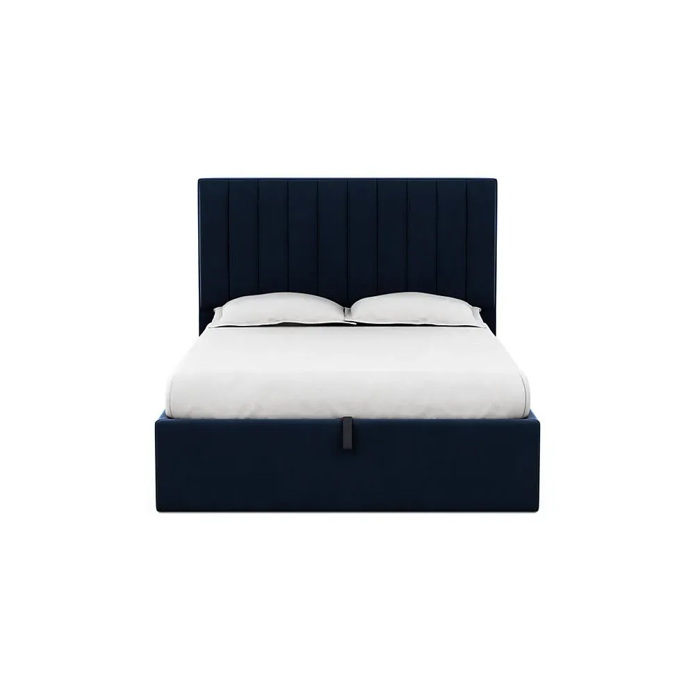 King Size Headboard - Blue, Velvet