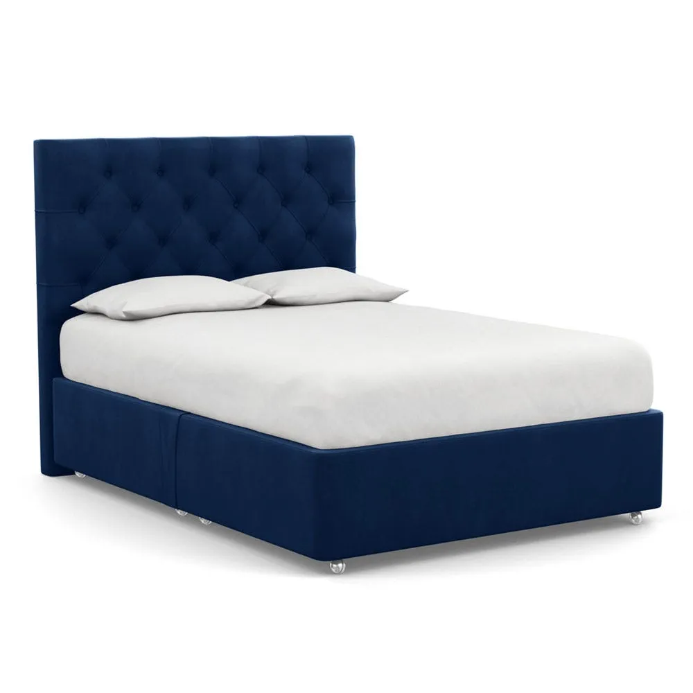 King Size Headboard with Storage - Pink, Velvet