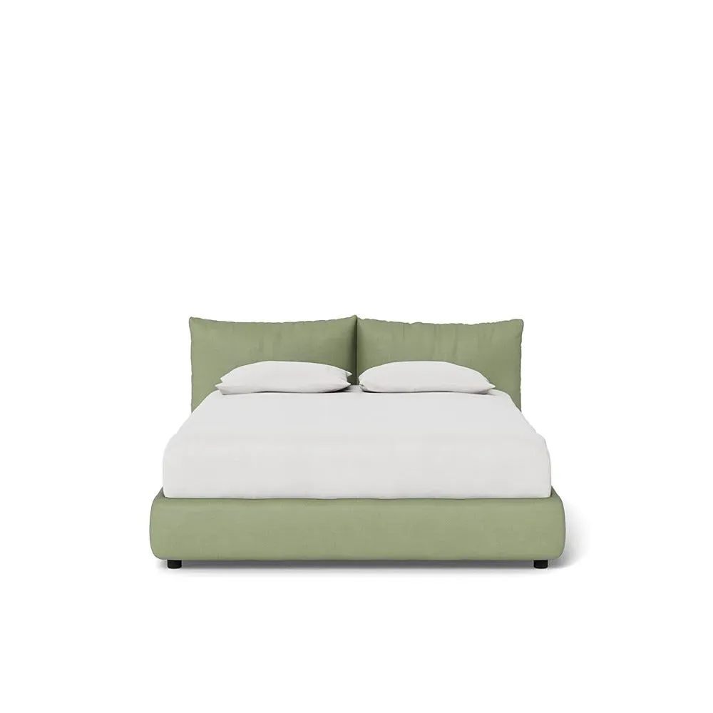 King Size Pillow Bed - Green, Cotton