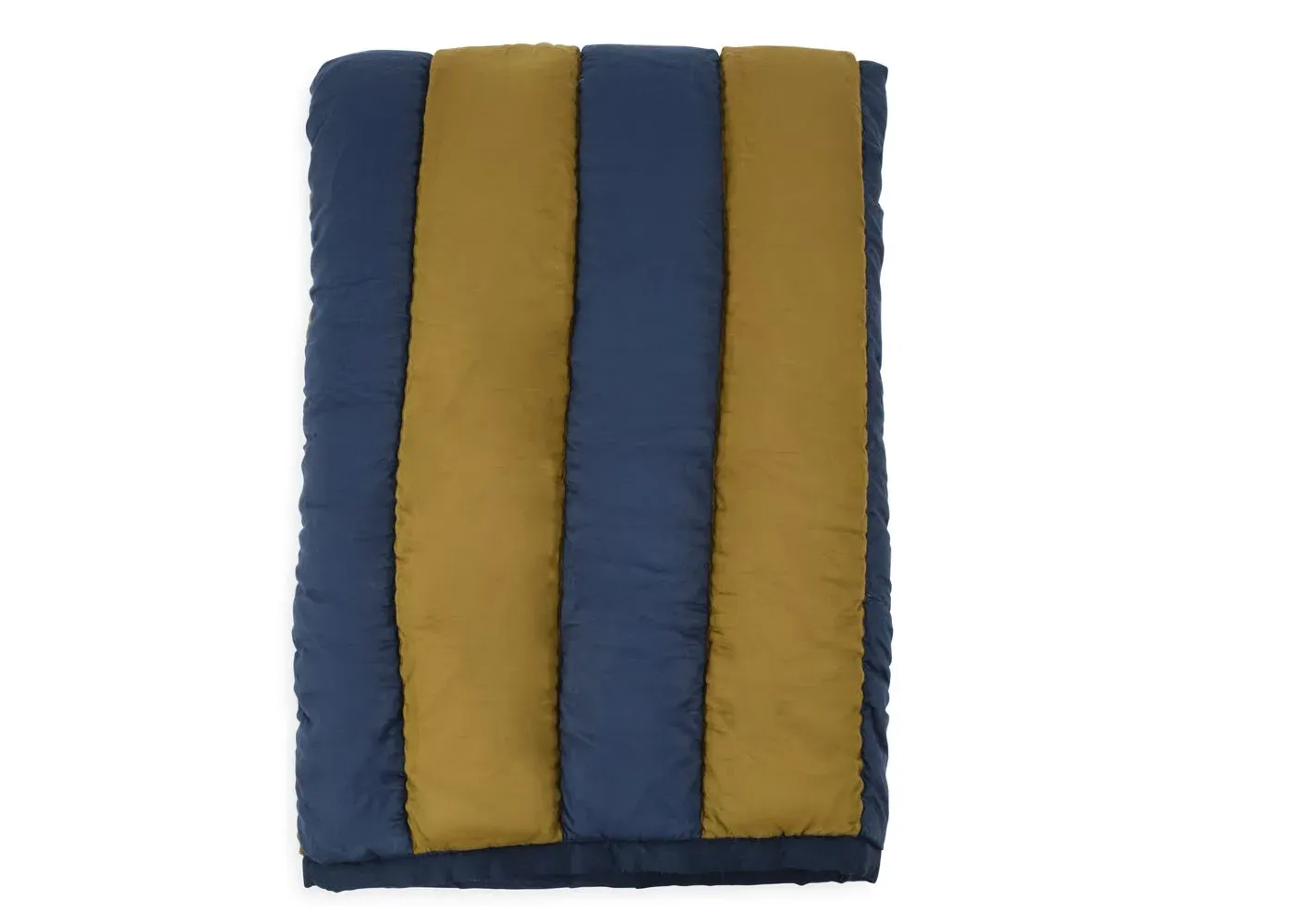 King Size Stripe Quilt - Navy and Olive